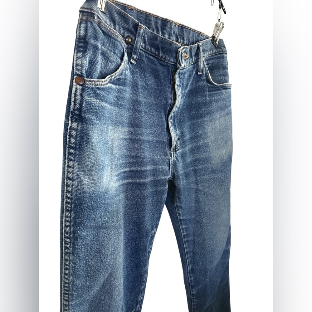 Vintage Wrangler 947STR Jeans 32x30 Custom Hand Painted Mountain Pockets - Picture 4 of 7